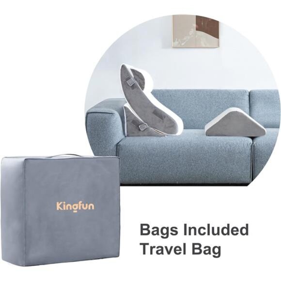 Kingfun 4pcs Orthopedic Bed Wedge Pillow Set for Post Surgery, Memory Foam - Picture 2 of 7